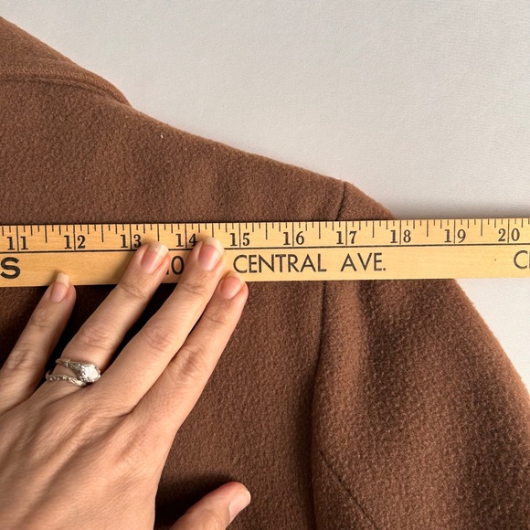 VTG LL Bean Women Camel Brown Wool Double Breasted Overcoat Peacoat USA Made - Picture 7 of 11